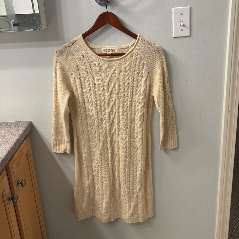 Cream sweater dress